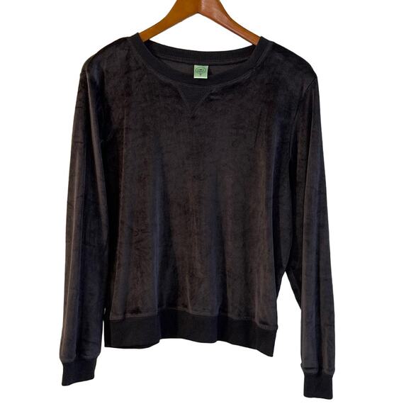 Honeydew Sweatshirt Women Large Gray Velour Velvet Loungewear Comfy Soft Relaxed - Picture 1 of 5